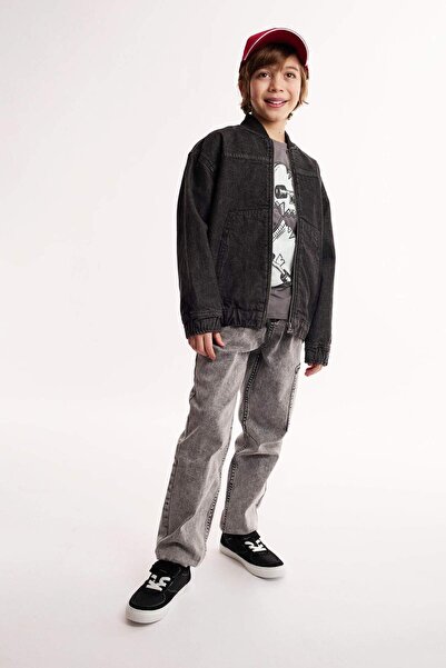 DeFacto Pantaloni de jeans cu bandă elastică Jogger pentru băieți D6554A825SP