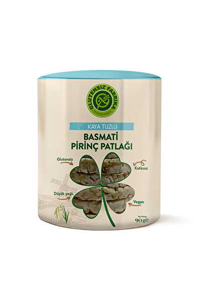 GLUTENSİZ FABRİKA Kaya Tuzu Basmati Pirinç Patlağı 90g x 6 Paket (Glütensiz & Vegan)