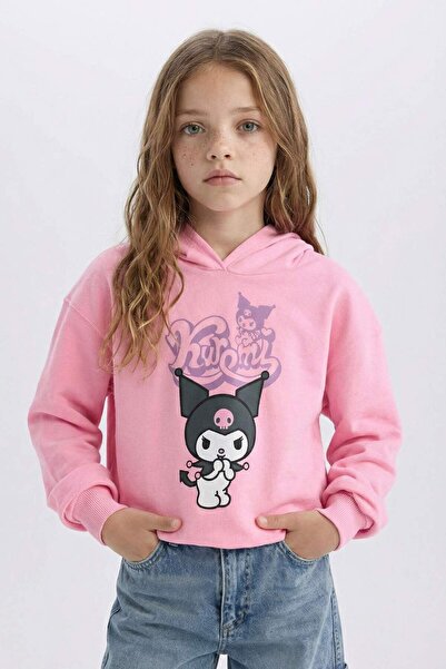DeFacto Hatsune Miku Oversize Geniş Kalıp Kapüşonlu Sweatshirt Kız Çocuk D282...