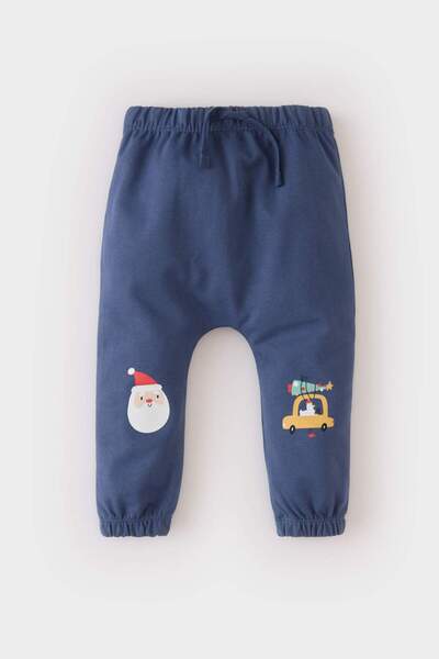 DeFacto Yılbaşı Temalı Beli Lastikli Eşofman Altı Erkek Bebek D6505A524WN