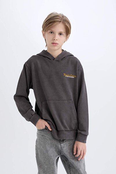 DeFacto Hooded Back Printed Sweatshirt Boys D3060A824WN