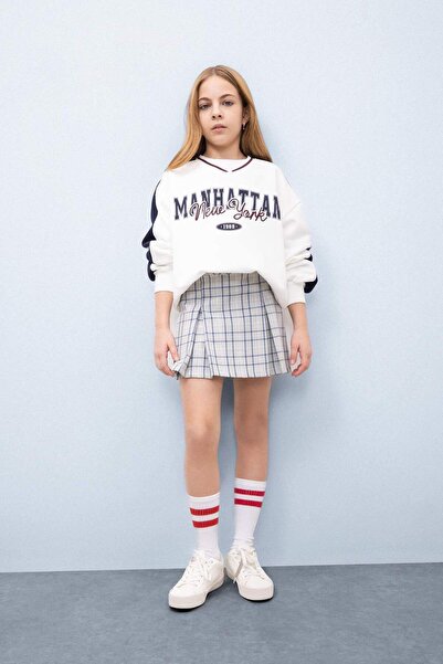 DeFacto Плісирована спідниця в клітинку для дівчаток E0061A825SP