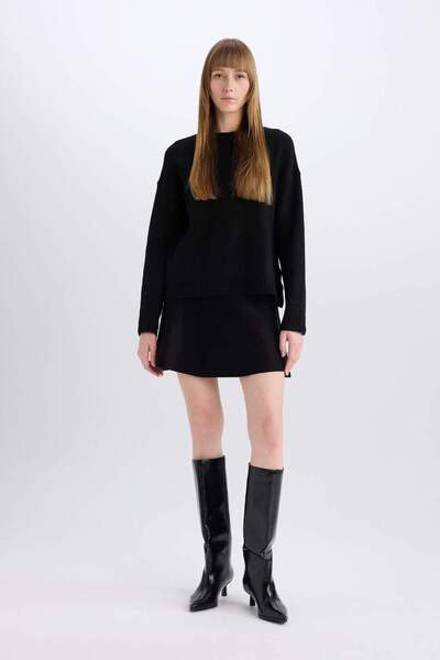 DeFacto А-силуетна трикотажна міні-спідниця з воланами E5564AX24CW