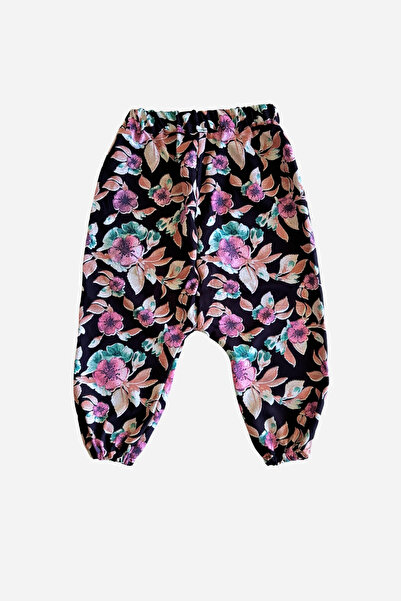 sinankardeşler Κοριτσίστικο ελαστικό φαρδύ παντελόνι με σχέδιο βισκόζης 1-12 ...