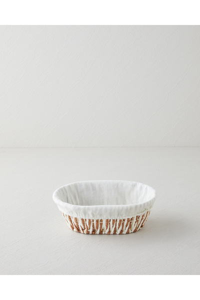 English Home Navessa Kağıt Ekmek Sepeti 24x18x8 cm Krem