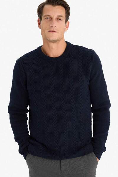 DeFacto Pulover de tricotaj cu gât de ciclism cu potrivire standard E1007AX24WN