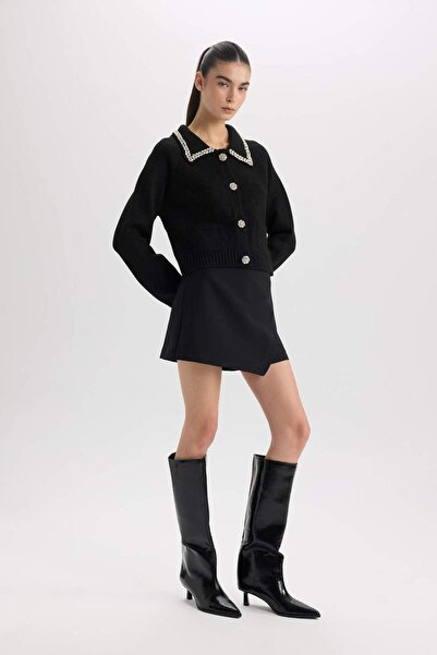 DeFacto Shorts Skirt High Waist Smart Straight Leg Shorts E2647Ax24Au