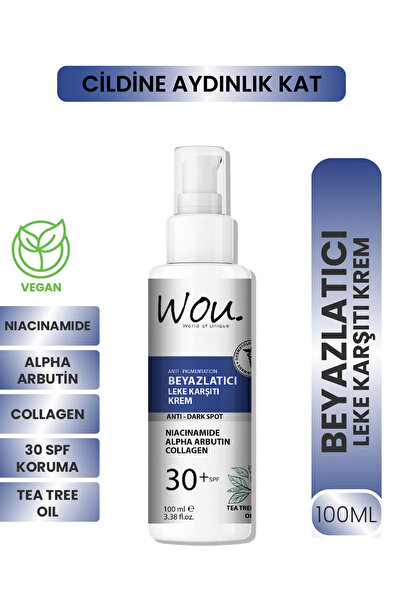 WOU World of Unique Wou Leke Karşıtı Beyazlatıcı Krem SPF30+ 100 ml