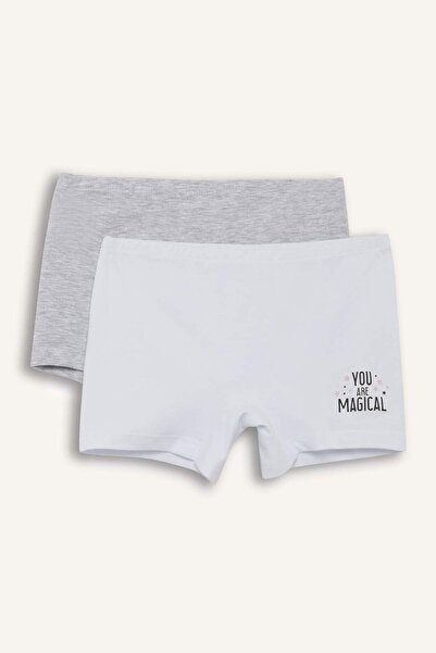 DeFacto Kız Çocuk 2li Boxer C7967A824AU