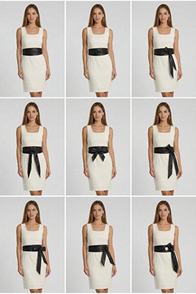 Spazio Dorotea Suni Deri Kemer SİYAH