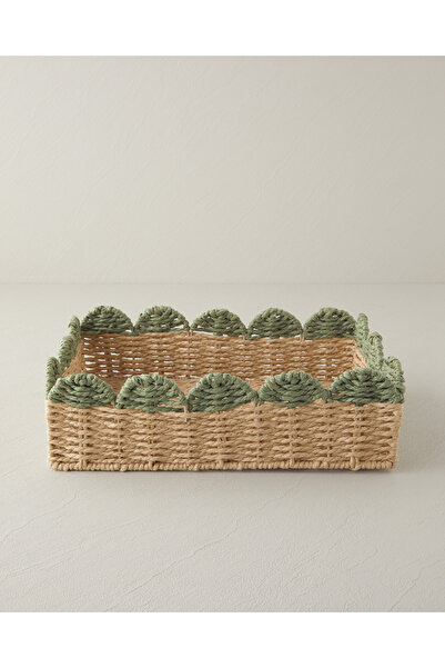 English Home Grind Kağıt Tepsi 34x25 Cm Yeşil-Sarı