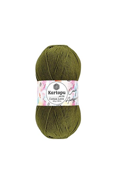 Kartopu Cotton Love K409 Haki Amigurumi Pamuklu El Örgü İpliği 100 Gr