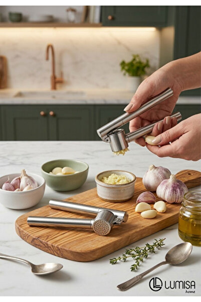 Lumisa Home Stainless Concise Garlic Masher Practical Garlic Masher Luxury St...
