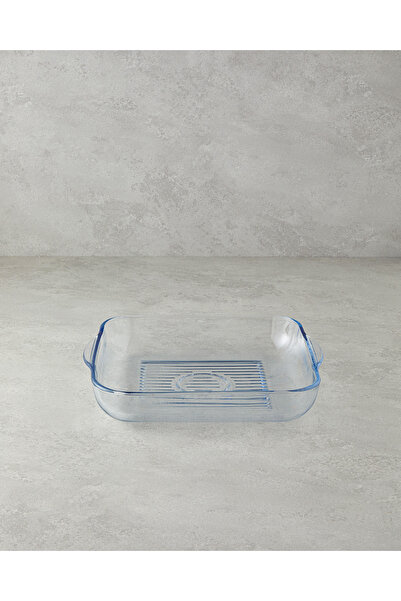 English Home وعاء فرن مربع من الزجاج الشفاف مقاس 30 × 27 سم - مع شواية