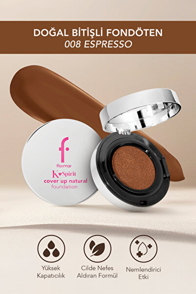 Flormar K-Spirit Cover Up Yoğun Kapatıcı Pürüzsüz Doğal Bitişli Cushion Fondö...