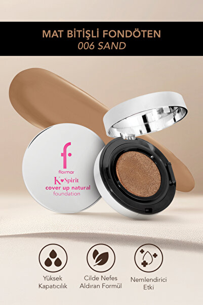 Flormar K-Spirit Cover Up Yoğun Kapatıcı Pürüzsüz Yarı Mat Bitişli Cushion Fo...