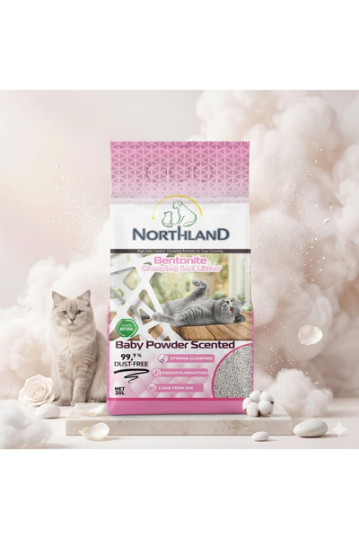 NORTHLAND 20 lt Bebek Pudrası Doğal Bentonit Kedi Kumu