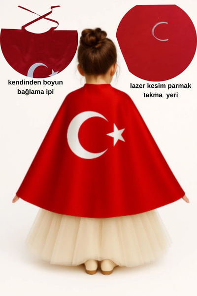 Parti Kırtasiye 23 Nisan Kırmızı Ayyıldız Bayrak pelerin