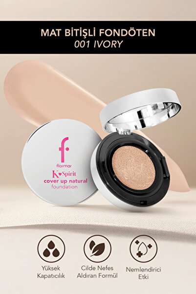 Flormar K-Spirit Cover Up Yoğun Kapatıcı Pürüzsüz Yarı Mat Bitişli Cushion Fo...