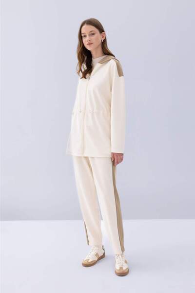 DeFacto Παντελόνι Χαρέμ με ελαστική μέση και πλαϊνές λωρίδες D9025AX24WN