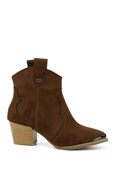 GÖNDERİ(R) Cizme de cowboy cu toc gros din piele intoarsa maro pentru femei