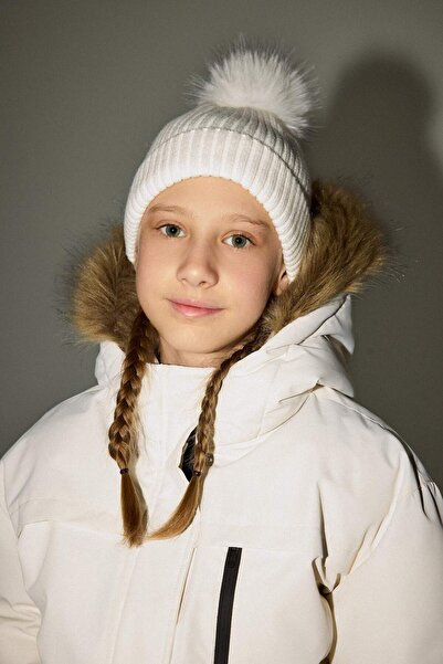 DeFacto Beretă cu model pompon pentru fete - C7643A824WN