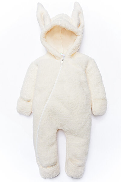 ipek atlas Kız Erkek Bebek Ve Çocuk Peluş Fermuarlı Kışlık Tavşan Tulum