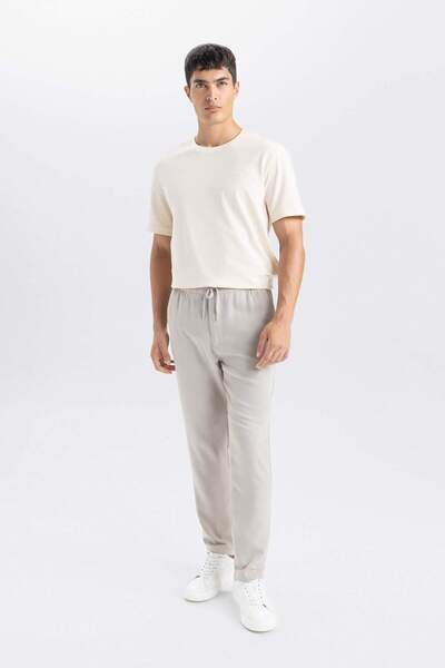 DeFacto Pantaloni de jogger Slim Fit Slim Fit Talie cu șireturi Buzunare Pici...