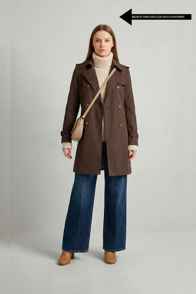 Soydan Güner Su Itici Özellikli Kırışmaz Kumaş Trençkot Kahve 5840