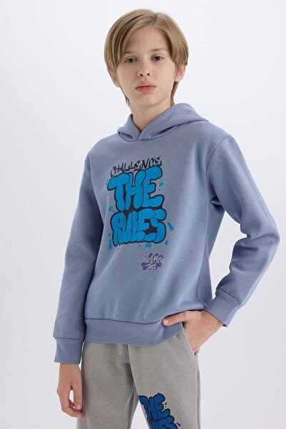 DeFacto Hanorac imprimat cu glugă pentru băieți D4354A8NS