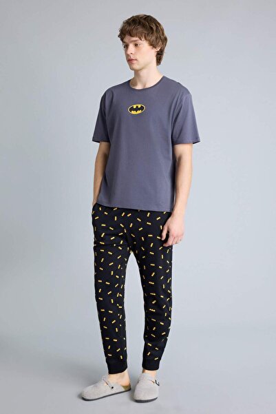 DeFacto %100 Pamuk Batman Pijama Takım Bisiklet Yaka Kısa Kollu Üst Beli Last...