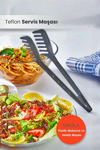 Orvila Yanmaz Yapışmaz Yüksek Isıya Dayanıklı Makarna ve Salata Servis Maşası