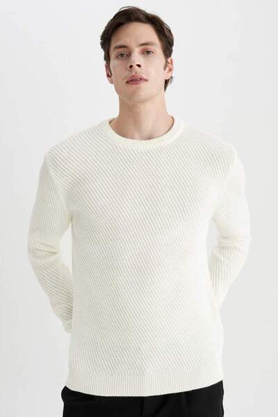 DeFacto Pulover de tricotaj cu decolteu rotund cu croială normală C0048ax24au