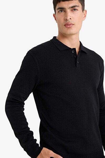 DeFacto Standard Fit Polo Collar Knit Sweater B9713Ax24Au