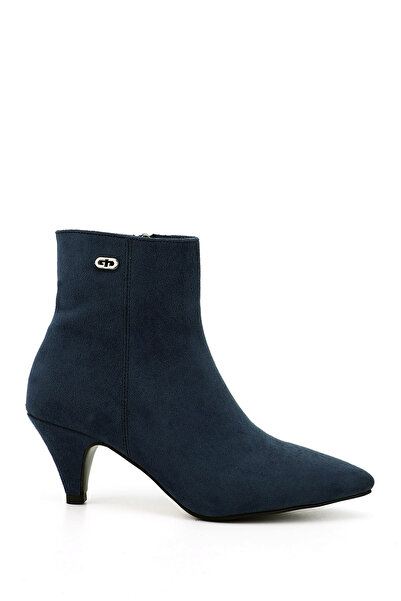GÖNDERİ(R) Kadın Lacivert Süet Fermuarlı Sivri Burun İnce Topuklu Bot