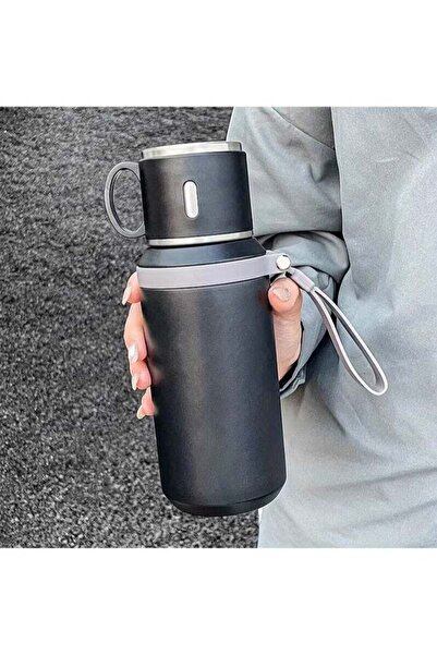 Saharaz Stainless Steel Water Bottle with Mug Lid, Double Vacuum Insulated Flask