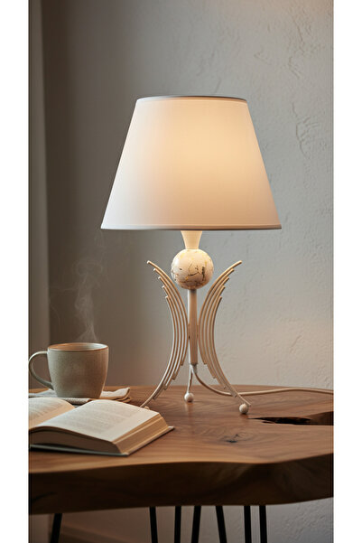 365GUNSERİSONU Modern Dekoratif Beyaz Metal Angel Model Hasır Hazeran Konik Ş...