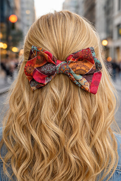 Modex Agrafă automată cu model etnic (12 cm)