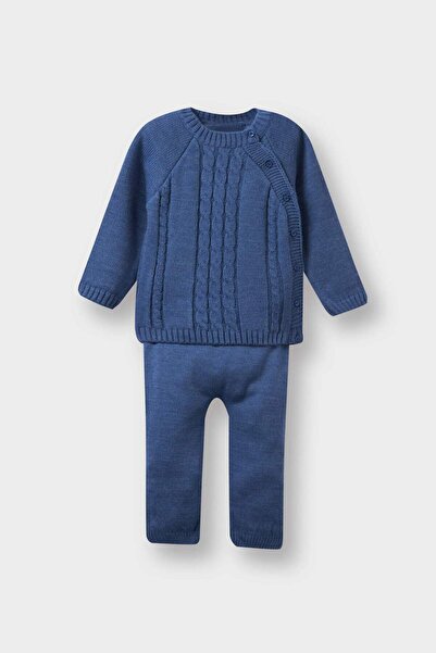 DeFacto Erkek Bebek 2li Takım Uzun Kollu Düğmeli Örgü Desenli Triko Kazak Bel...