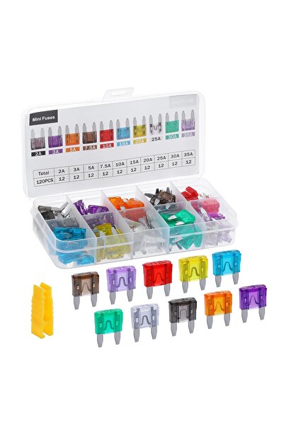 Arabest مجموعة فيوزات صغيرة مكونة من 120 قطعة، مجموعة متنوعة من فيوزات السيار...