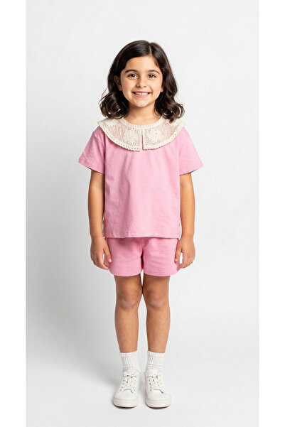 Generic Brand Lace Collar Detailed Shorts Suit