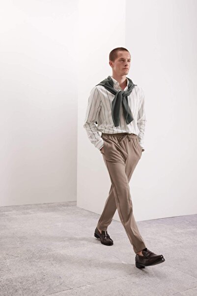 DeFacto 100 % Baumwolle, reguläre Passform, Oxford-Knopfleiste, gestreiftes L...