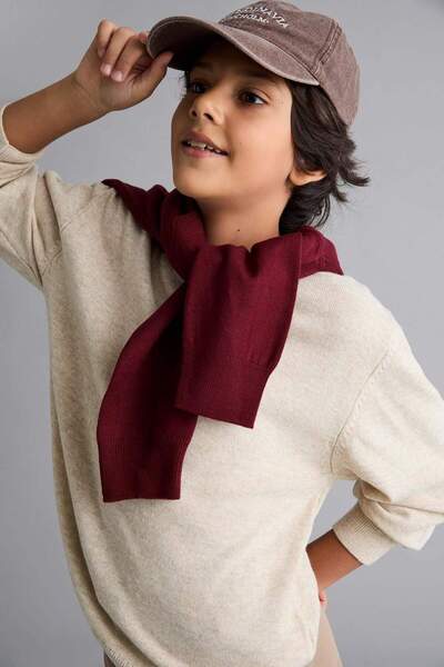 DeFacto Pulover tricotat cu gât rotund pentru băieți A4992A824WN