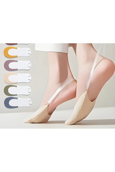 VENTURA STORE Velia Series Skin-Colored Invisible Slingback Socks for Heels - Soft, Breathable, and Seamless Blend
