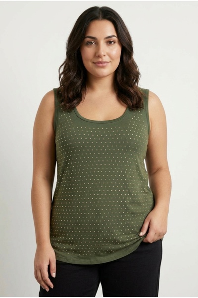 Stil Diva Μπλούζα με στρογγυλή λαιμόκοψη με μηδενικό μανίκι 321832