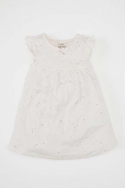 DeFacto Yıldız Patterned Short Sleeve Combed Cotton Pajama Set for Baby Girl ...