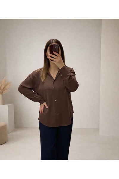 KASİDE ✨ Saten Kumaş Kadın Gömlek
