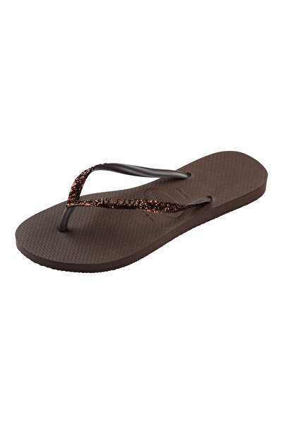 Havaianas Slim Glitter Brown pentru femei papuci
