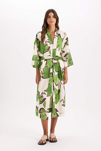 DeFacto Kimono din bumbac cu model-Fall in Love D0455AX24SM