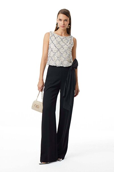 EXPLOSION Payet Garnili Beli Kuşaklı Yanları Cepli Tulum